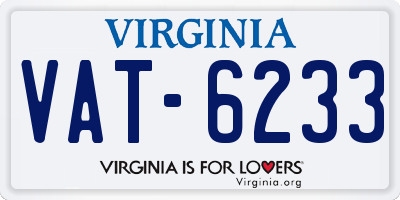 VA license plate VAT6233