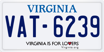 VA license plate VAT6239