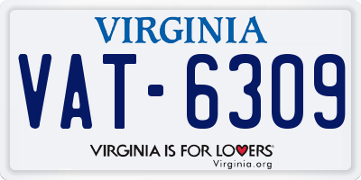 VA license plate VAT6309