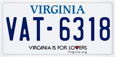 VA license plate VAT6318