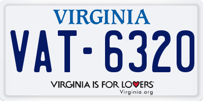 VA license plate VAT6320