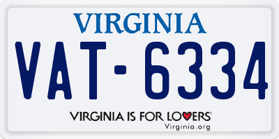 VA license plate VAT6334