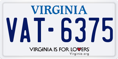 VA license plate VAT6375