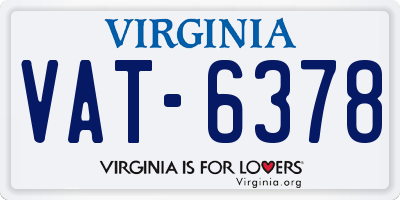VA license plate VAT6378