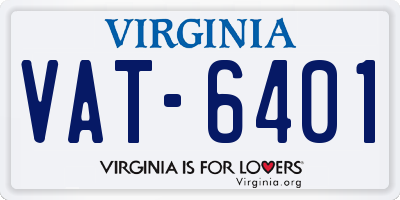 VA license plate VAT6401