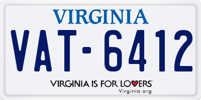 VA license plate VAT6412