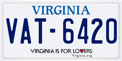 VA license plate VAT6420