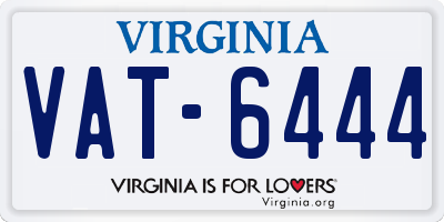 VA license plate VAT6444