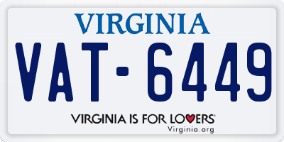 VA license plate VAT6449