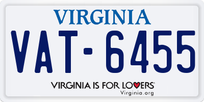 VA license plate VAT6455