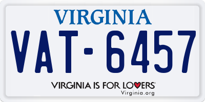 VA license plate VAT6457