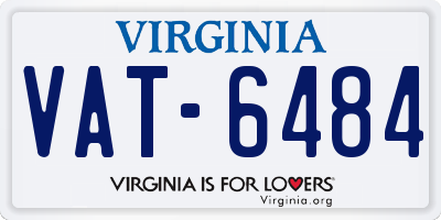 VA license plate VAT6484