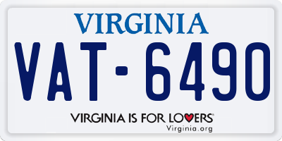 VA license plate VAT6490