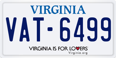 VA license plate VAT6499