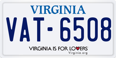 VA license plate VAT6508