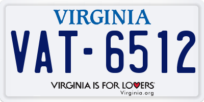 VA license plate VAT6512
