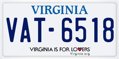 VA license plate VAT6518