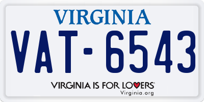 VA license plate VAT6543