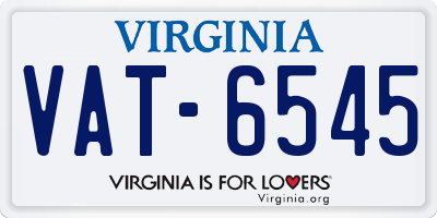 VA license plate VAT6545