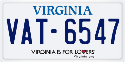 VA license plate VAT6547