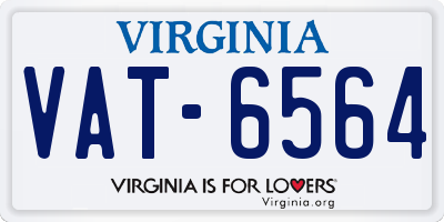 VA license plate VAT6564