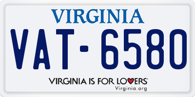 VA license plate VAT6580