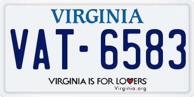 VA license plate VAT6583