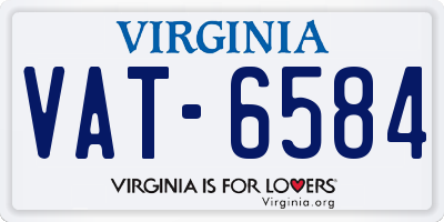 VA license plate VAT6584