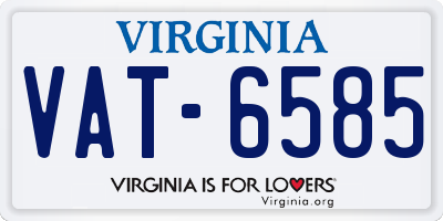 VA license plate VAT6585