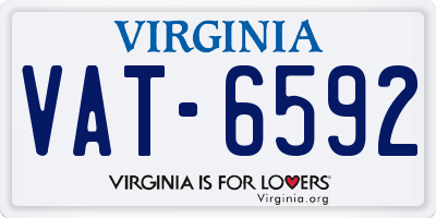 VA license plate VAT6592