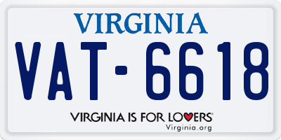 VA license plate VAT6618