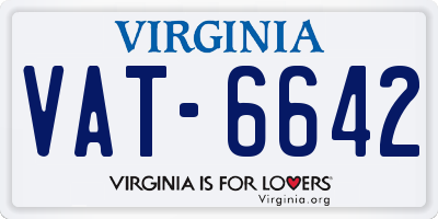 VA license plate VAT6642