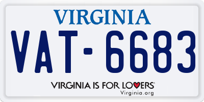 VA license plate VAT6683