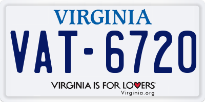 VA license plate VAT6720