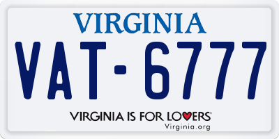 VA license plate VAT6777