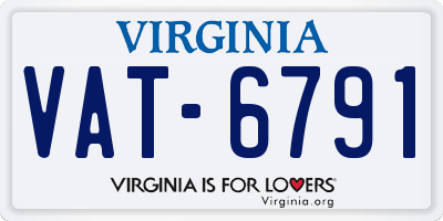 VA license plate VAT6791