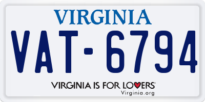 VA license plate VAT6794