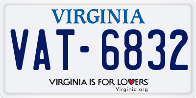 VA license plate VAT6832