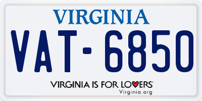 VA license plate VAT6850