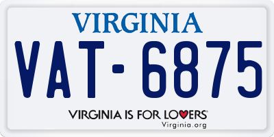 VA license plate VAT6875