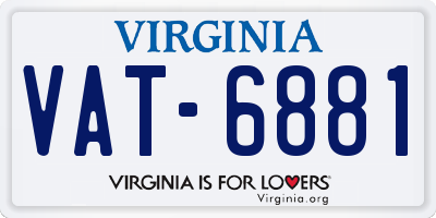 VA license plate VAT6881