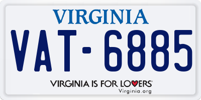 VA license plate VAT6885