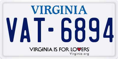 VA license plate VAT6894