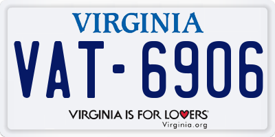 VA license plate VAT6906