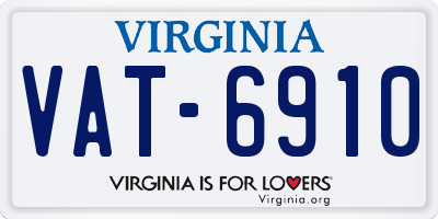 VA license plate VAT6910