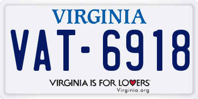 VA license plate VAT6918