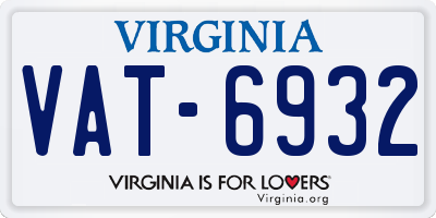 VA license plate VAT6932
