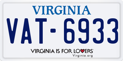 VA license plate VAT6933