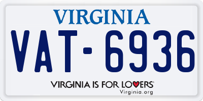 VA license plate VAT6936