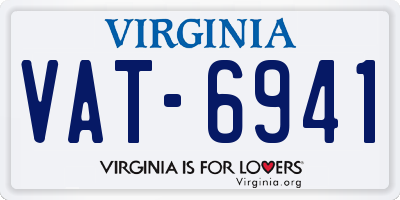 VA license plate VAT6941